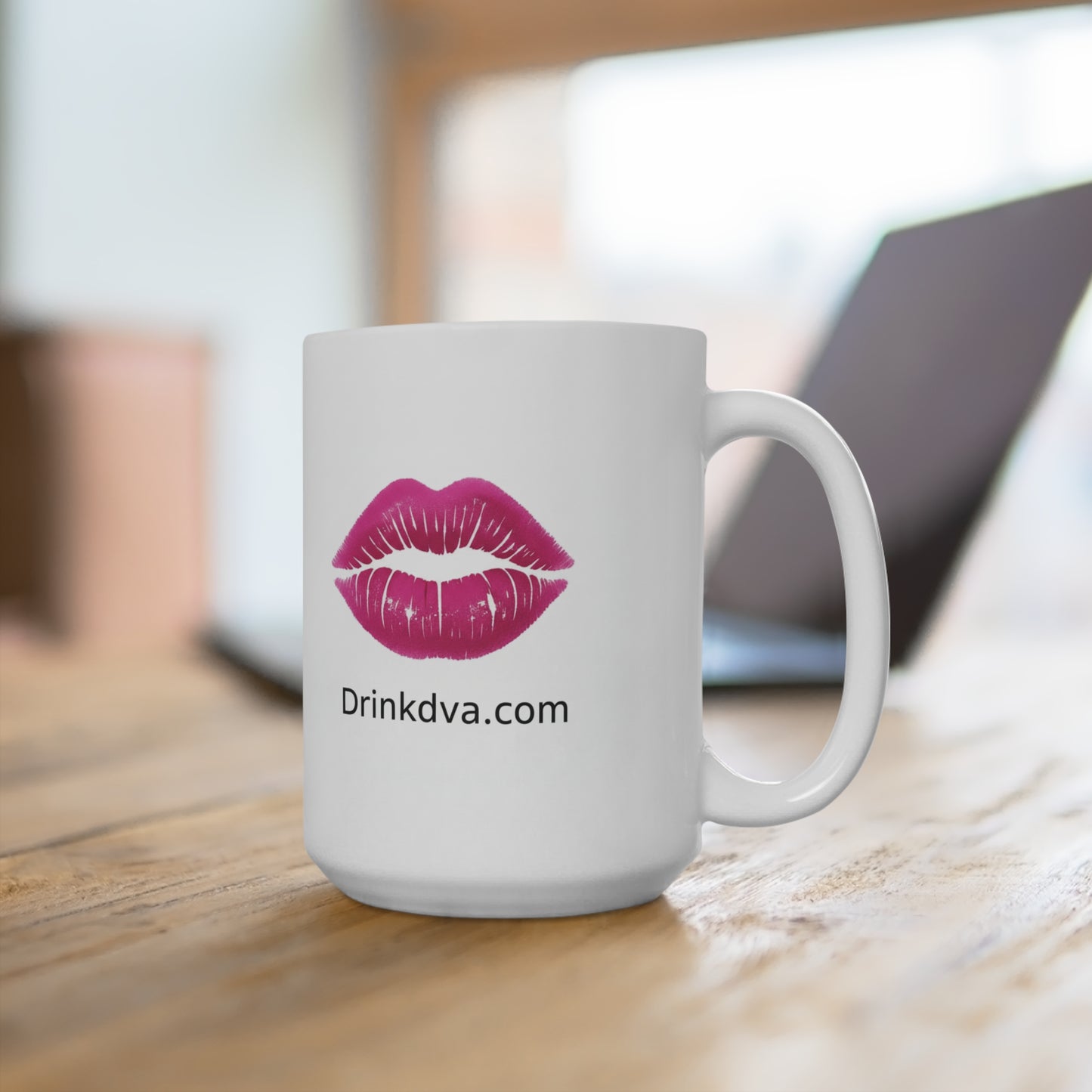 Kiss Logo 15oz Coffee Mug — Drinkkdva.com Pink Lip Print