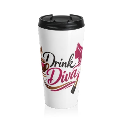 Pink Kiss Stainless Steel Travel Mug — Cute Lip Art Insulated Tumbler