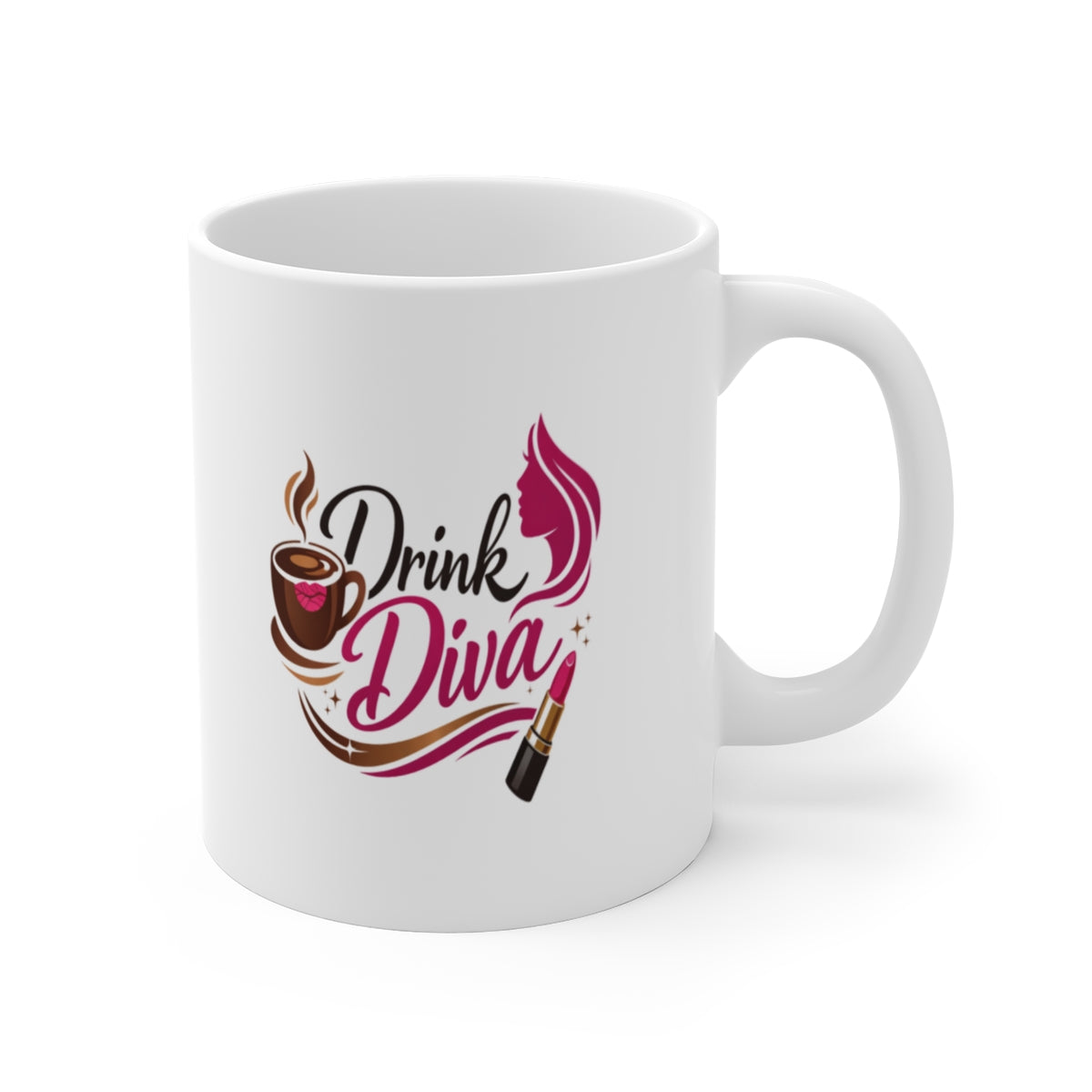 Drink Diva Coffee Mug — 11oz Makeup & Coffee Lover Gift